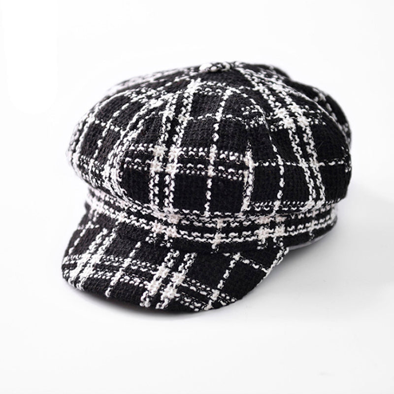 Women Newsboy Cap Autumn Winter Black White Felt Hats For Men Women Vintage Thick Octagonal Cap Female Casual Boina