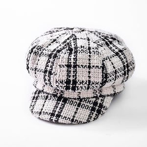 Women Newsboy Cap Autumn Winter Black White Felt Hats For Men Women Vintage Thick Octagonal Cap Female Casual Boina