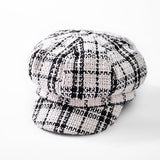 Women Newsboy Cap Autumn Winter Black White Felt Hats For Men Women Vintage Thick Octagonal Cap Female Casual Boina