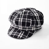 Women Newsboy Cap Autumn Winter Black White Felt Hats For Men Women Vintage Thick Octagonal Cap Female Casual Boina