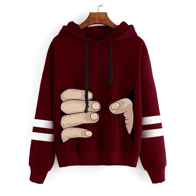 Women Sweatshirt And Hoody Ladies Hooded  Printed Casual Pullovers Girls Long Sleeve Spring Autumn Winter
