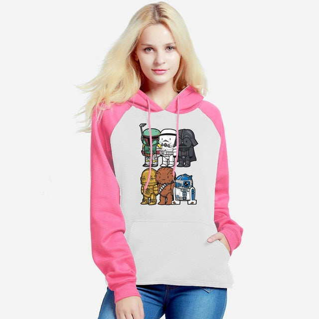 Star Wars Hoodies Sweatshirt Women Yoda Darth Vader Hooded Sweatshirts Hoodies Winter Autumn Fleece Streetwear Starwars Pullover
