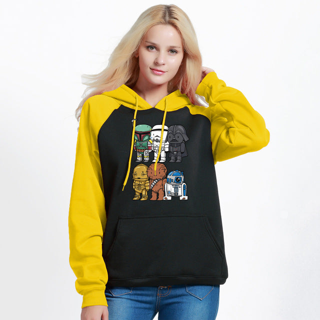 Star Wars Hoodies Sweatshirt Women Yoda Darth Vader Hooded Sweatshirts Hoodies Winter Autumn Fleece Streetwear Starwars Pullover