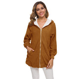 Jacket Women's Autumn And Winter Lambswool Coat Soft Color Big Size 5xl Coats Warm New Designer Casual Jackets With Hood Outwear