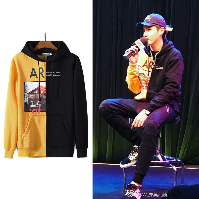 WXCTEAM Kris Hoodie Kris Same Style Hip Pop Unisex Cap Sweatshirt Harajuku Casual Jumper Pullover Long Sleeved KPOP