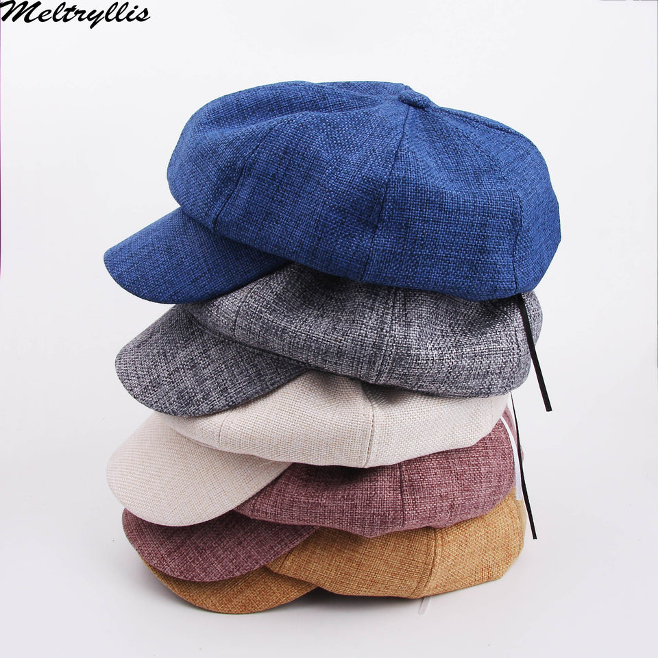 [Meltryllis]Spring Autumn Octagonal Cap For Men Women Solid Hats Stylish Artist Painter Newsboy Hat Women's Casual Berets Caps