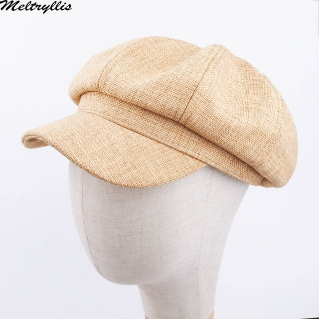 [Meltryllis]Spring Autumn Octagonal Cap For Men Women Solid Hats Stylish Artist Painter Newsboy Hat Women's Casual Berets Caps