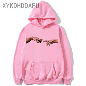 Michelangelo Hands Hoodie Harajuku Women/men Streetwear Hoodies david bowie Sweatshirt Cool Clothes female/Male hood 2020