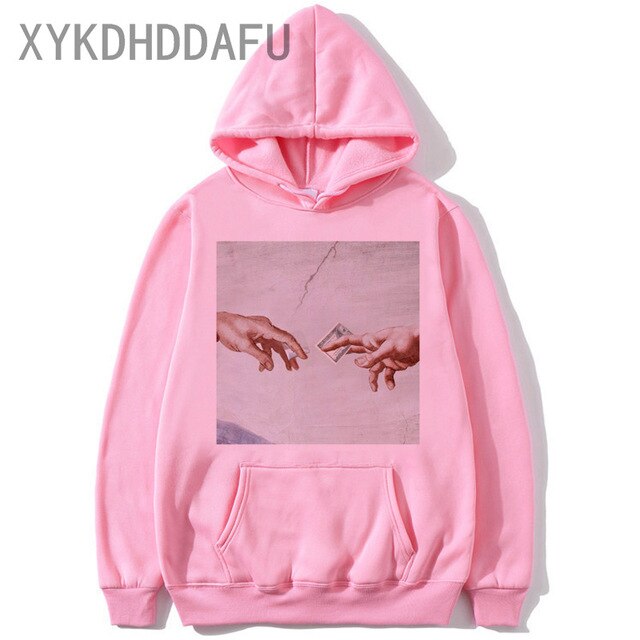 Michelangelo Hands Hoodie Harajuku Women/men Streetwear Hoodies david bowie Sweatshirt Cool Clothes female/Male hood 2020
