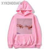 Michelangelo Hands Hoodie Harajuku Women/men Streetwear Hoodies david bowie Sweatshirt Cool Clothes female/Male hood 2020