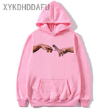 Michelangelo Hands Hoodie Harajuku Women/men Streetwear Hoodies david bowie Sweatshirt Cool Clothes female/Male hood 2020