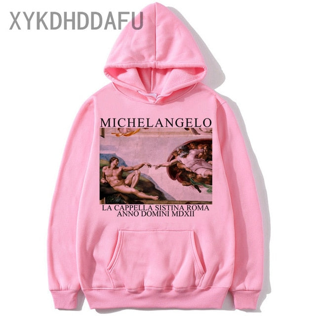 Michelangelo Hands Hoodie Harajuku Women/men Streetwear Hoodies david bowie Sweatshirt Cool Clothes female/Male hood 2020