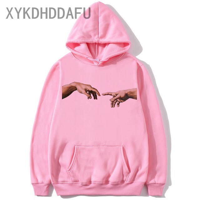 Michelangelo Hands Hoodie Harajuku Women/men Streetwear Hoodies david bowie Sweatshirt Cool Clothes female/Male hood 2020