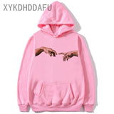 Michelangelo Hands Hoodie Harajuku Women/men Streetwear Hoodies david bowie Sweatshirt Cool Clothes female/Male hood 2020