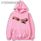 Michelangelo Hands Hoodie Harajuku Women/men Streetwear Hoodies david bowie Sweatshirt Cool Clothes female/Male hood 2020