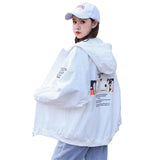Spring Jacket Women Oversized Cartoon Lovers Loose Coat Harajuku Plus Size Basic Baseball Jackets Female Windbreaker Autumn New