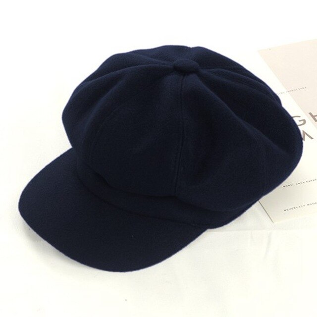 Winter Hats for Women Solid Plain Octagonal Newsboy Cap Men Ladies Casual Wool Hat Winter Beret Women Painter Cap
