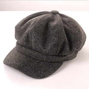 Winter Hats for Women Solid Plain Octagonal Newsboy Cap Men Ladies Casual Wool Hat Winter Beret Women Painter Cap