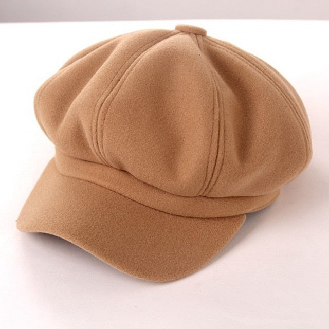 Winter Hats for Women Solid Plain Octagonal Newsboy Cap Men Ladies Casual Wool Hat Winter Beret Women Painter Cap