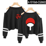 Naruto Sweatshirt short Sweatshirts off-shoulder top Fashion short sexy Ninjia Hip Hop Harajuku cropped hoodies for women
