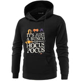 Women Casual Hocus Pocus Printed Halloween Hoodies Women Black Long Sleeve Sweatshirt Autumn Winter Pullover Hoodies