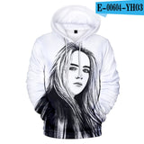 Print American singer Billie Eilish 3D Hoodies Sweatshirts Women Men Fashion Hip Hop Hoodies Billie Eilish Sweatshirts 3D Hoodie