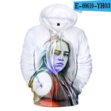 Print American singer Billie Eilish 3D Hoodies Sweatshirts Women Men Fashion Hip Hop Hoodies Billie Eilish Sweatshirts 3D Hoodie