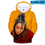 Print American singer Billie Eilish 3D Hoodies Sweatshirts Women Men Fashion Hip Hop Hoodies Billie Eilish Sweatshirts 3D Hoodie