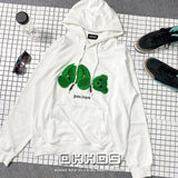 New  lovely youth 3D flocking bear thin couple Hoodie overage