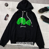 New  lovely youth 3D flocking bear thin couple Hoodie overage