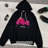 New  lovely youth 3D flocking bear thin couple Hoodie overage