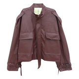 Spring 2020 Leather Bomber Jacket Women Harajuku Solid Pilot Jacket Coat Casual Burgundy Basic Baseball Jackets Outwear jaqueta