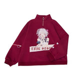 Princess sweet lolita hoodies Autumn and winter original street hand-painted chic stand collar hoodies fashion women LG007