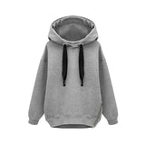 Women Fashion Casual All-match Loose Jacket Long Sleeve Hooded Velvet Thick Warm Sweatershirt Hoody