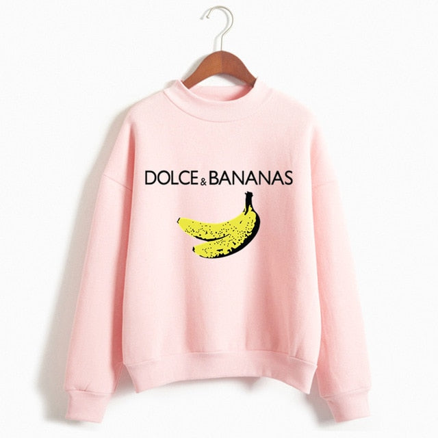 Women Funny Bananas Luxury Brand Hoodies Female Social Kpop Hoodies & Sweatshirts 90s Lady Yong Girl Drop Ship