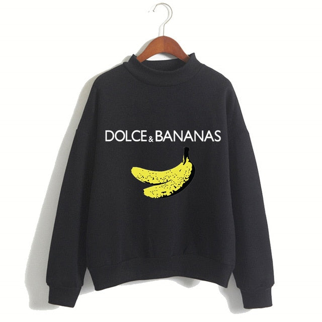 Women Funny Bananas Luxury Brand Hoodies Female Social Kpop Hoodies & Sweatshirts 90s Lady Yong Girl Drop Ship