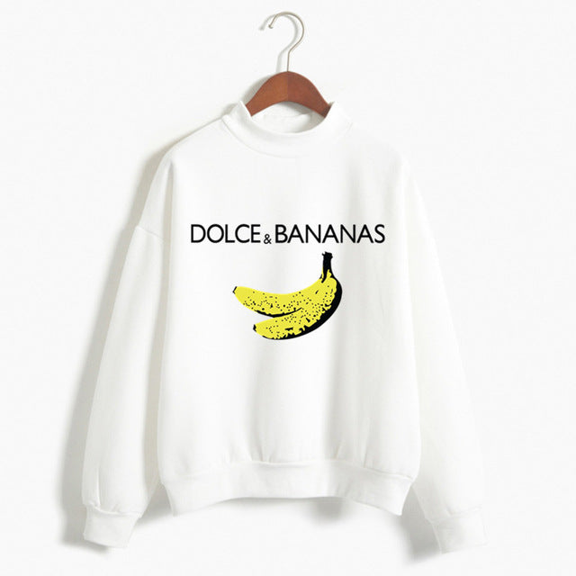 Women Funny Bananas Luxury Brand Hoodies Female Social Kpop Hoodies & Sweatshirts 90s Lady Yong Girl Drop Ship