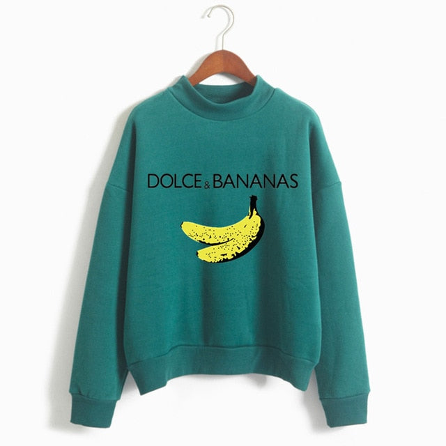 Women Funny Bananas Luxury Brand Hoodies Female Social Kpop Hoodies & Sweatshirts 90s Lady Yong Girl Drop Ship