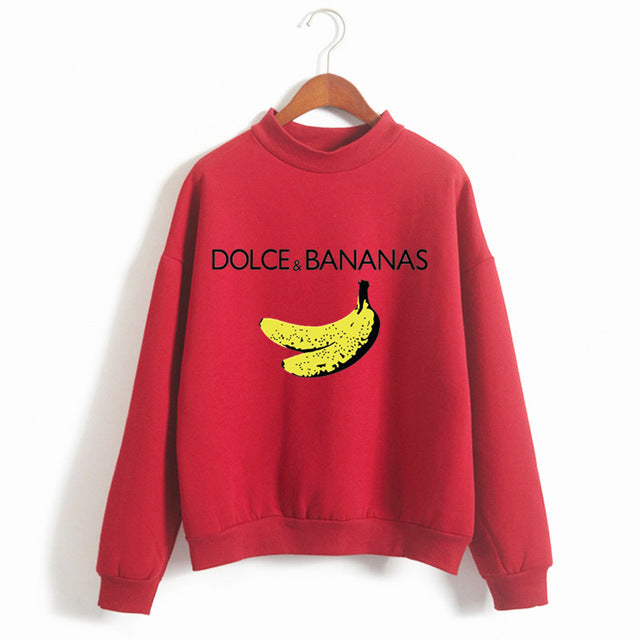 Women Funny Bananas Luxury Brand Hoodies Female Social Kpop Hoodies & Sweatshirts 90s Lady Yong Girl Drop Ship