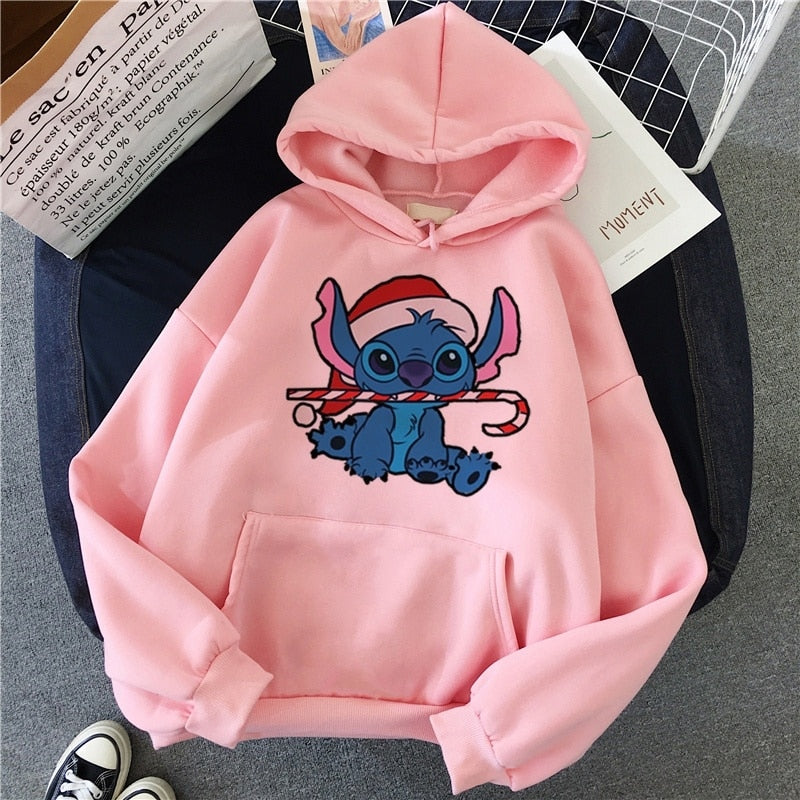Lilo Stitch Hoodies Aesthetic Vintage Hot Cartoon Kawaii Women Swearshirt Christmas Casual Autumn Clothes Harajuku Tees
