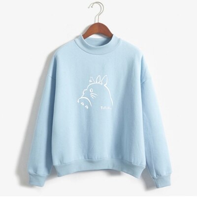 Women Hoodies Cartoon Printed Autumn Girls Harajuku Totoro Sweatshirt Winter Fleece Casual Hoodies Fleece Tracksuit Dropship