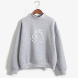 Women Hoodies Cartoon Printed Autumn Girls Harajuku Totoro Sweatshirt Winter Fleece Casual Hoodies Fleece Tracksuit Dropship