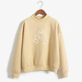 Women Hoodies Cartoon Printed Autumn Girls Harajuku Totoro Sweatshirt Winter Fleece Casual Hoodies Fleece Tracksuit Dropship