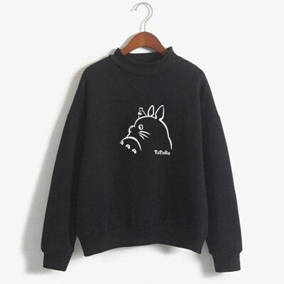 Women Hoodies Cartoon Printed Autumn Girls Harajuku Totoro Sweatshirt Winter Fleece Casual Hoodies Fleece Tracksuit Dropship