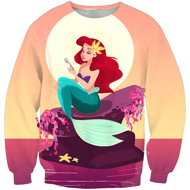 Newest Princess Cartoon 3D sweatshirt Anime movie pattern Printed Sweatshirt hoodie Unisex good quality streetwear style-001