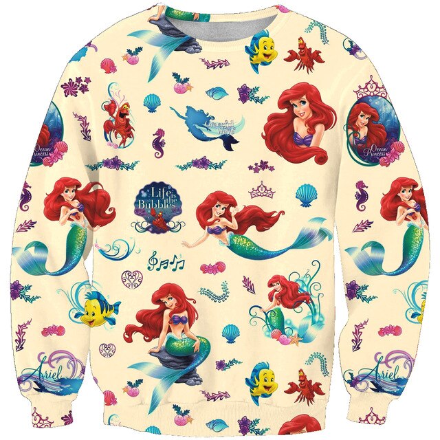 Newest Princess Cartoon 3D sweatshirt Anime movie pattern Printed Sweatshirt hoodie Unisex good quality streetwear style-001