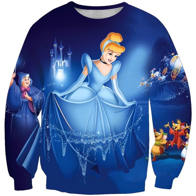 Newest Princess Cartoon 3D sweatshirt Anime movie pattern Printed Sweatshirt hoodie Unisex good quality streetwear style-001