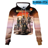 Mandalorian Baby Yoda Crop Top Hoodie Star War Harajuku Cropped Sweatshirt Streetwear Hip Hop Long Sleeves Pullover Tops Cosplay