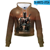 Mandalorian Baby Yoda Crop Top Hoodie Star War Harajuku Cropped Sweatshirt Streetwear Hip Hop Long Sleeves Pullover Tops Cosplay