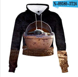 Mandalorian Baby Yoda Crop Top Hoodie Star War Harajuku Cropped Sweatshirt Streetwear Hip Hop Long Sleeves Pullover Tops Cosplay